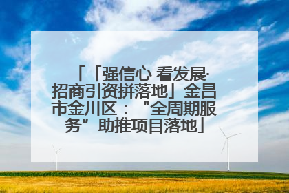 「强信心 看发展·招商引资拼落地」金昌市金川区：“全周期服务”助推项目落地