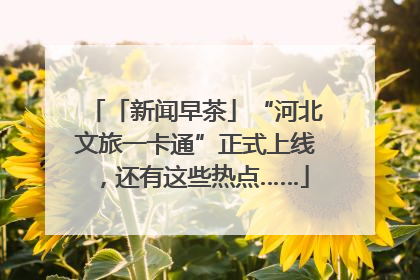 「新闻早茶」“河北文旅一卡通”正式上线，还有这些热点……