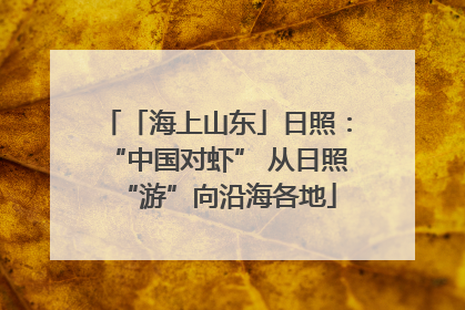 「海上山东」日照：“中国对虾” 从日照“游”向沿海各地