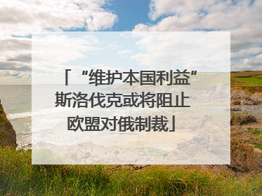 “维护本国利益” 斯洛伐克或将阻止欧盟对俄制裁