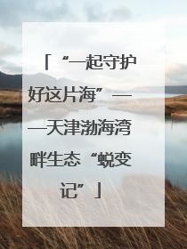 “一起守护好这片海”——天津渤海湾畔生态“蜕变记”
