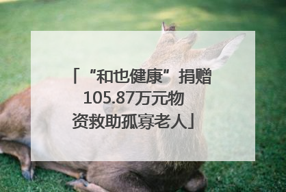 “和也健康”捐赠105.87万元物资救助孤寡老人