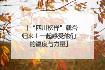 “四川榜样”载誉归来！一起感受他们的温度与力量