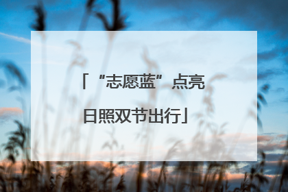 “志愿蓝”点亮日照双节出行