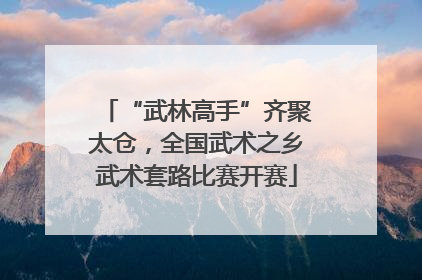 “武林高手”齐聚太仓，全国武术之乡武术套路比赛开赛