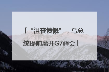 “沮丧愤慨”，乌总统提前离开G7峰会