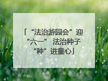 “法治游园会”迎“六一” 法治种子“种”进童心