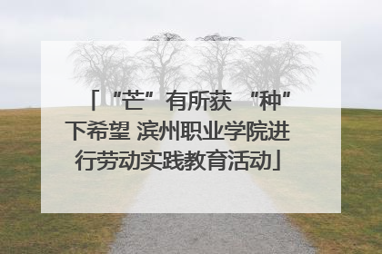 “芒”有所获 “种”下希望 滨州职业学院进行劳动实践教育活动