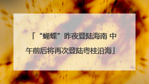 “蝴蝶”昨夜登陆海南 中午前后将再次登陆粤桂沿海