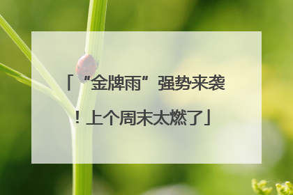“金牌雨”强势来袭！上个周末太燃了