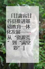 甘肃省甘谷县推进基础教育一体化发展——从“资源荒”到“满堂彩”