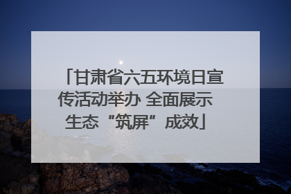 甘肃省六五环境日宣传活动举办 全面展示生态“筑屏”成效