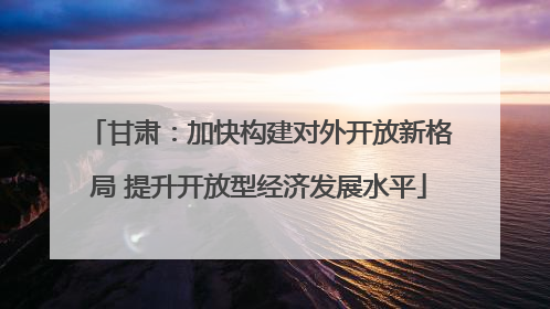 甘肃：加快构建对外开放新格局 提升开放型经济发展水平