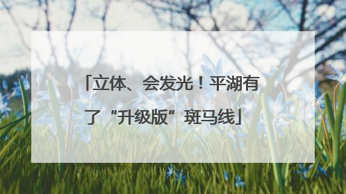 立体、会发光！平湖有了“升级版”斑马线