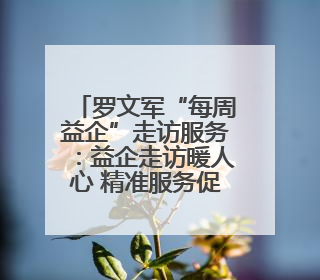 罗文军“每周益企”走访服务：益企走访暖人心 精准服务促发展