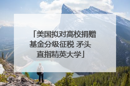 美国拟对高校捐赠基金分级征税 矛头直指精英大学