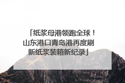 纸浆母港领跑全球！山东港口青岛港再度刷新纸浆装箱新纪录