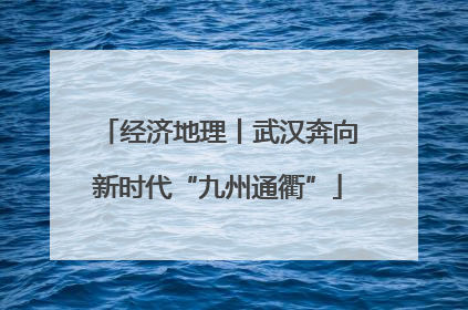 经济地理丨武汉奔向新时代“九州通衢”