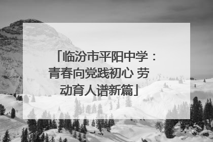 临汾市平阳中学：青春向党践初心 劳动育人谱新篇
