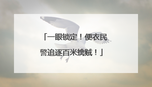 一眼锁定！便衣民警追逐百米擒贼！