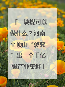 一块煤可以做什么？河南平顶山“裂变”出一个千亿级产业集群