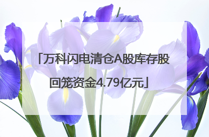 万科闪电清仓A股库存股 回笼资金4.79亿元
