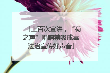 上百次宣讲，“荷之声”唱响禁吸戒毒法治宣传好声音