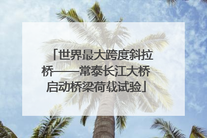 世界最大跨度斜拉桥——常泰长江大桥启动桥梁荷载试验