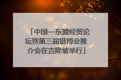 中国—东盟经贸论坛暨第三届链博会推介会在吉隆坡举行