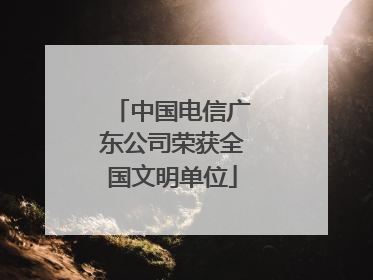 中国电信广东公司荣获全国文明单位