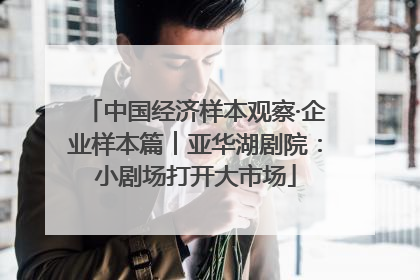 中国经济样本观察·企业样本篇︱亚华湖剧院：小剧场打开大市场