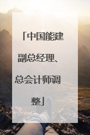 中国能建副总经理、总会计师调整