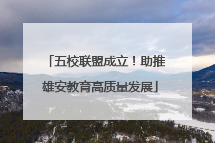 五校联盟成立！助推雄安教育高质量发展