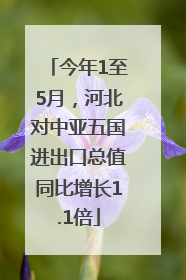 今年1至5月，河北对中亚五国进出口总值同比增长1.1倍