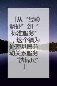 从“经验调处”到“标准服务”，这个镇为处理基层劳动关系服务“造标尺”