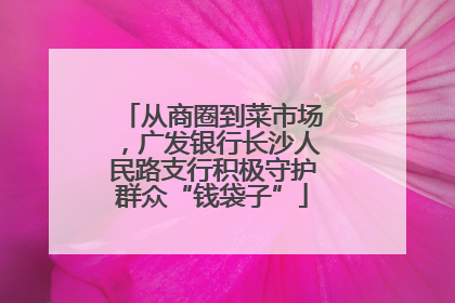 从商圈到菜市场，广发银行长沙人民路支行积极守护群众“钱袋子”