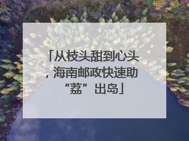 从枝头甜到心头，海南邮政快速助“荔”出岛