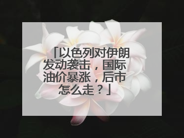 以色列对伊朗发动袭击，国际油价暴涨，后市怎么走？