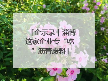 企示录｜淄博这家企业专“吃”沥青废料