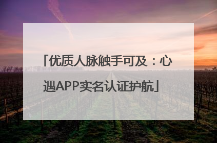 优质人脉触手可及：心遇APP实名认证护航