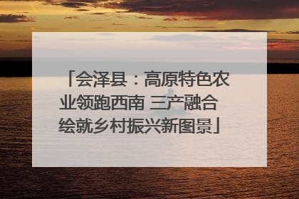 会泽县：高原特色农业领跑西南 三产融合绘就乡村振兴新图景