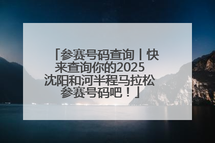 参赛号码查询丨快来查询你的2025沈阳和河半程马拉松参赛号码吧！