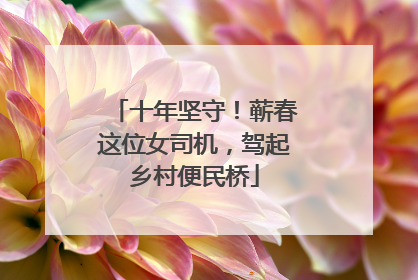 十年坚守！蕲春这位女司机，驾起乡村便民桥
