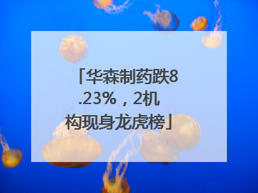 华森制药跌8.23%，2机构现身龙虎榜