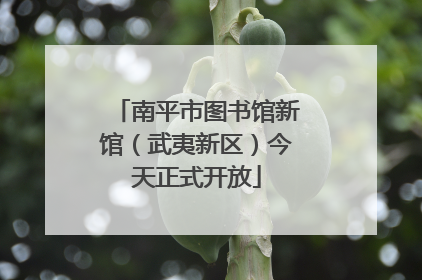南平市图书馆新馆（武夷新区）今天正式开放