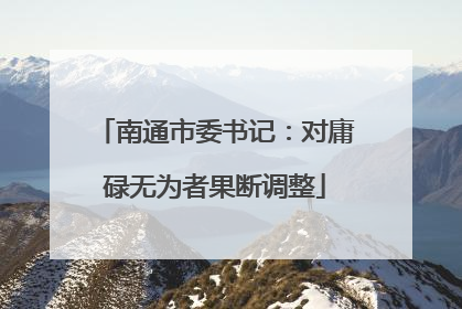 南通市委书记：对庸碌无为者果断调整