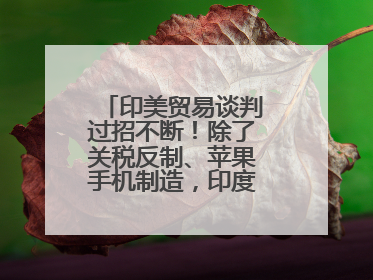 印美贸易谈判过招不断！除了关税反制、苹果手机制造，印度最新要价来了