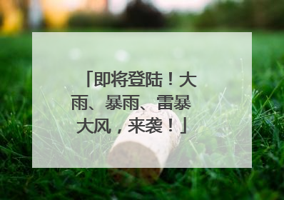 即将登陆！大雨、暴雨、雷暴大风，来袭！