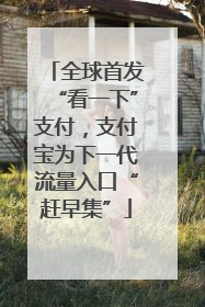 全球首发“看一下”支付，支付宝为下一代流量入口“赶早集”