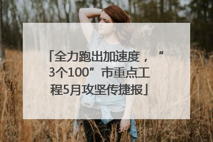 全力跑出加速度，“3个100”市重点工程5月攻坚传捷报